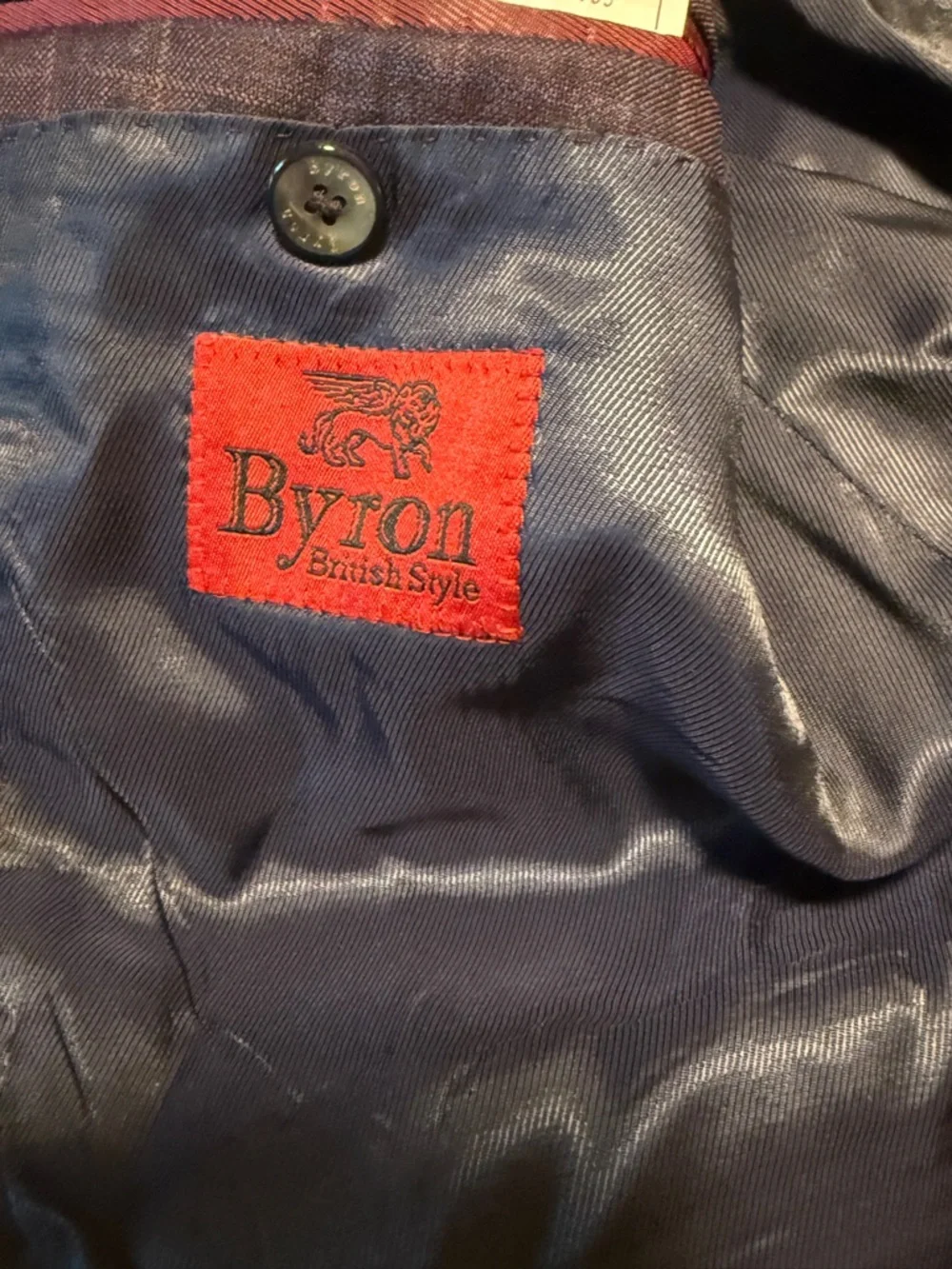 Byron British Style Wool Sport Coat 42R Plaid Blazer Italy Fabric Blue Purple